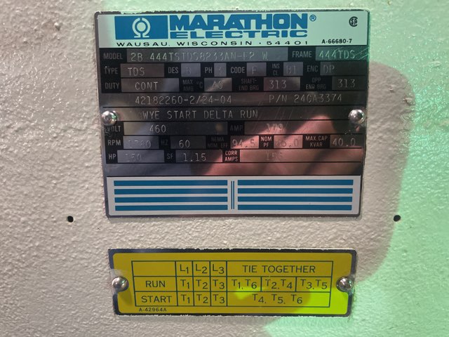 Marathon 150 HP 1800 RPM 444TDS Squirrel Cage Motors 92052