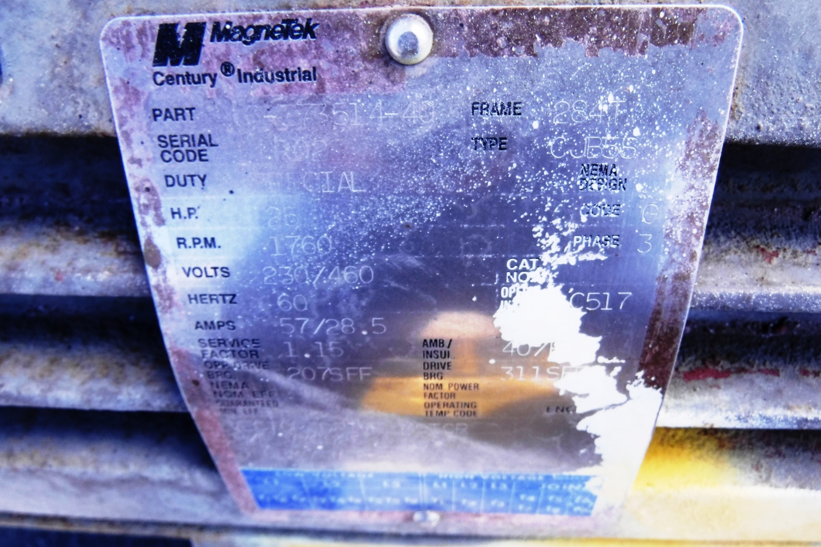 Magnetek 25 HP 1800 RPM 284T Squirrel Cage Motors H0407
