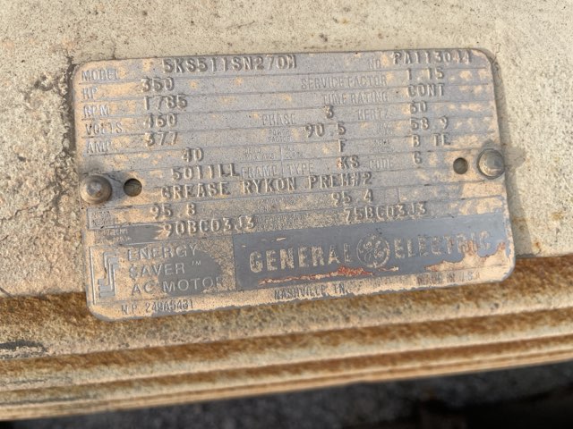 General Electric 350 HP 1800 RPM 5011LL Squirrel Cage Motors H0764