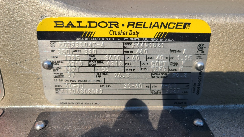 Baldor-Reliance 350 HP 1800 RPM 449T Squirrel Cage Motors H1031