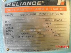 Reliance 500 HP 3600 RPM 5008DS Squirrel Cage Motors 59348