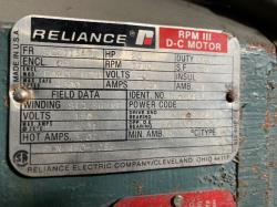 Reliance 20 HP 1750 RPM SC2113ATZ DC Motors 60376