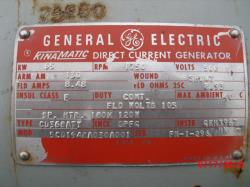 General Electric 65KW 1750 RPM 368ATY DC Generators 63492