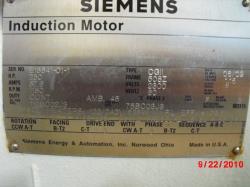 Siemens 250 HP 1200 RPM 508Z Squirrel Cage Motors 63559