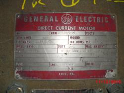 General Electric 300 HP 650/1600 RPM 6453 DC Motors 63738