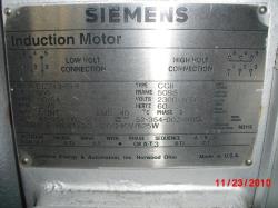 Siemens 500 HP 3600 RPM 509S Squirrel Cage Motors 63836