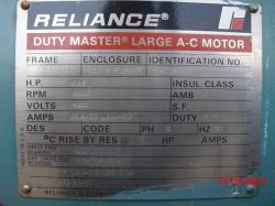 Reliance 500 HP 3600 RPM 5008DS Squirrel Cage Motors 65345