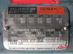 Reliance 350 HP 1200 RPM L4451 Squirrel Cage Motors 65647