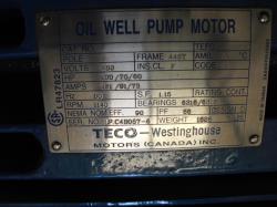 Teco Westinghouse 100 HP 1140 RPM 445T Design D Motors 67659