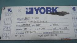 York 150 HP 3600 RPM 405TDZ Squirrel Cage Motors 72382