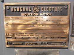 General Electric 1250 HP 720 RPM 8411S Squirrel Cage Motors 73770