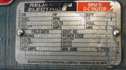 Reliance 50 HP 1750/2300 RPM MC2812ATZ DC Motors 75294
