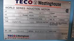 Teco Westinghouse 3500 HP 3600 RPM 5612 Squirrel Cage Motors 75552