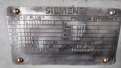 Siemens 200 HP 1200 RPM 449T Squirrel Cage Motors 78265