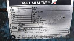 Reliance 75 HP 300/1800 RPM B587ATZ DC Motors 78658