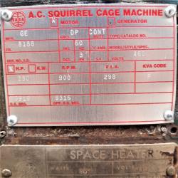 General Electric 250 HP 900 RPM 8188 Squirrel Cage Motors 79141
