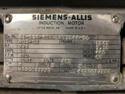Siemens-Allis 5 HP 900 RPM 256T Squirrel Cage Motors 83583