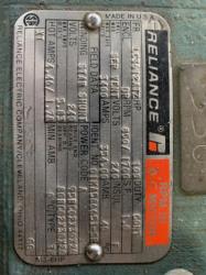 Reliance 100 HP 850/1700 RPM LC3612ATZ DC Motors 83951