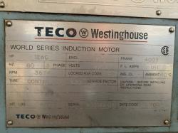 Teco Westinghouse 1250 HP 3600 RPM 4009 Squirrel Cage Motors 84256