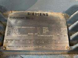 Siemens 200 HP 1800 RPM 447T Squirrel Cage Motors 85144