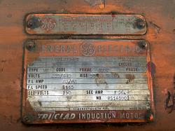 General Electric 30 HP 1165 RPM 405Z Slip Ring Motors 85732