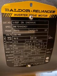 Baldor-Reliance 25 HP 3600 RPM 284TS Squirrel Cage Motors 86371