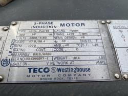 Teco Westinghouse 200 HP 1800 RPM 447TSZ Squirrel Cage Motors 86408