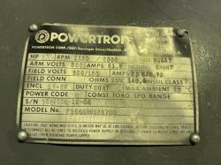 Powertron 50 HP 1150/2000 RPM 366AT DC Motors 86456