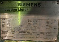 Siemens 1750 HP 1800 RPM 6811 Squirrel Cage Motors 87642