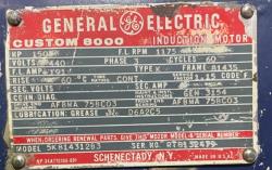 General Electric 150 HP 1200 RPM 8143S Squirrel Cage Motors 88160