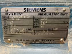 Siemens 75 HP 1200 RPM 405T Squirrel Cage Motors 88198