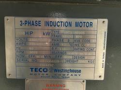 Teco Westinghouse 1750 HP 3600 RPM 6810H Squirrel Cage Motors 88305
