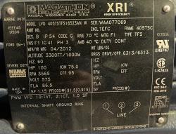 Marathon 100 HP 3600 RPM 405TSC Squirrel Cage Motors 88446