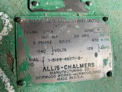 Allis-Chalmers 100 HP 900 RPM 23F8 Squirrel Cage Motors 88740