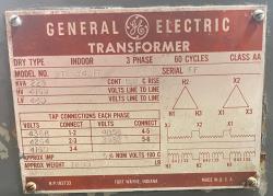 general electric 225 kva transformers 88832