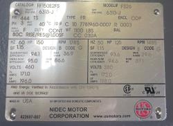 US Electric 150 HP 1800 RPM 444TS Squirrel Cage Motors 88891