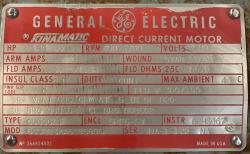 General Electric 125 HP 850/1700 RPM 506AT DC Motors 88897
