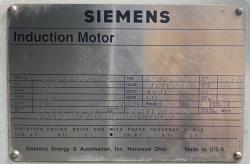 Siemens 1500 HP 3600 RPM 3020SS6 Squirrel Cage Motors 88964