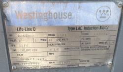 Westinghouse 1250 HP 1200 RPM 6808L Squirrel Cage Motors 88968