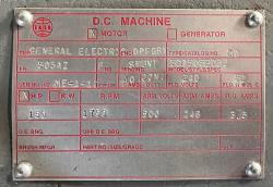 General Electric 150 HP 1750 RPM 505AZ DC Motors 88975