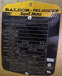 Baldor-Reliance 20 HP 3600 RPM 254T Squirrel Cage Motors 89157