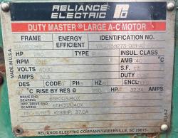 Reliance 250 HP 3600 RPM 5008S Squirrel Cage Motors 89407