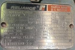 Reliance 30 HP 1150/2000 RPM B2811ATZ DC Motors 89459