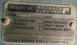 Reliance 20 HP 1750/2300 RPM B2810ATZ DC Motors 89460