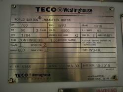 Teco Westinghouse 700 HP 1800 RPM 4010 Squirrel Cage Motors 89463