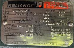 Reliance 40 HP 2500/3000 RPM LC2812ATZ DC Motors 89494