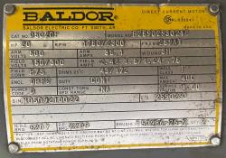 Baldor 20 HP 1750/2300 RPM 259AT DC Motors 89500