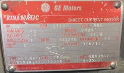 General Electric 50 HP 1750 RPM 365ATY DC Motors 89529
