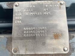 Westinghouse 125 HP 1800 RPM 444TS Squirrel Cage Motors 89554