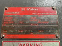 General Electric 200 HP 1150/1800 RPM 506AT DC Motors 90349